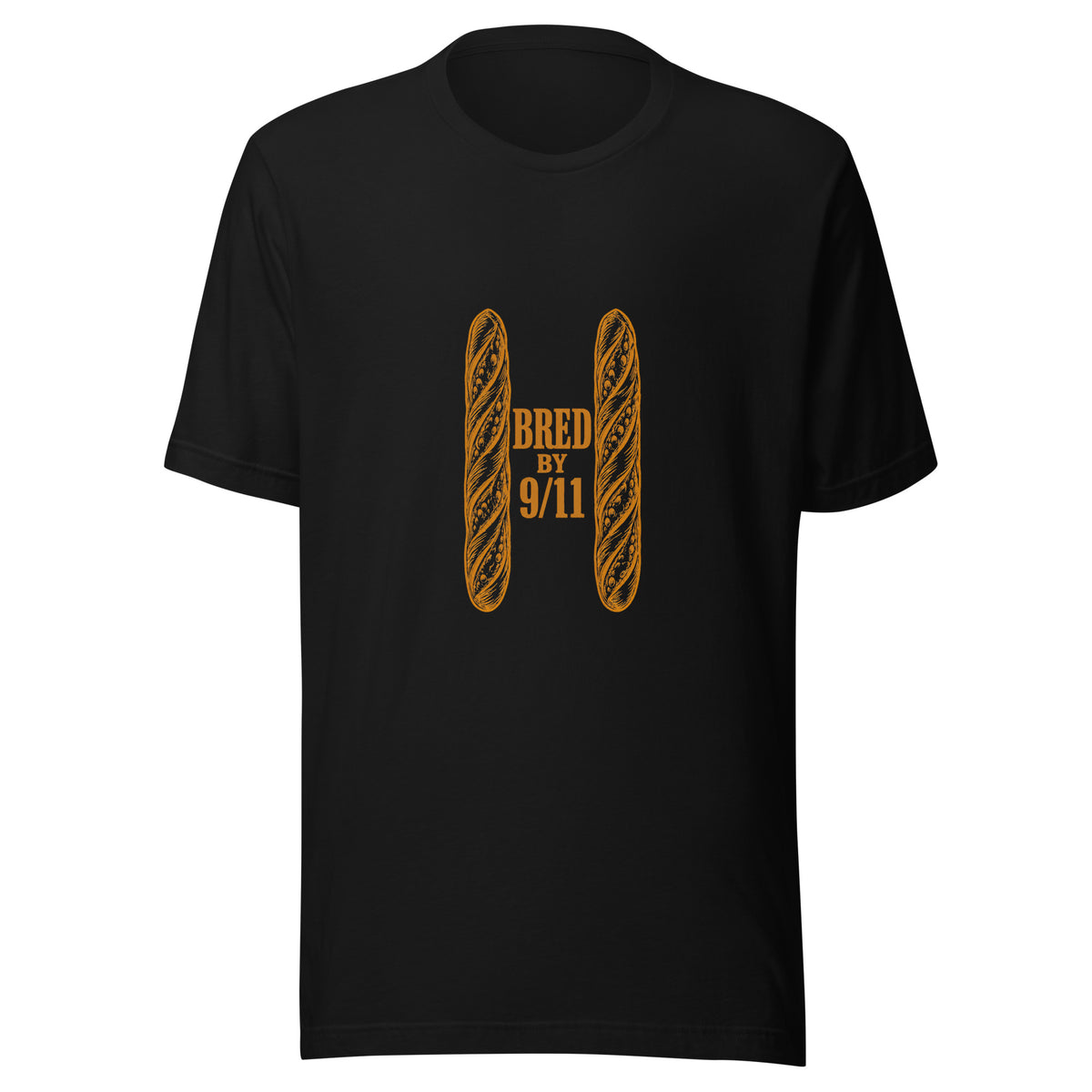 Bred by 911 T-Shirt in Black, front view