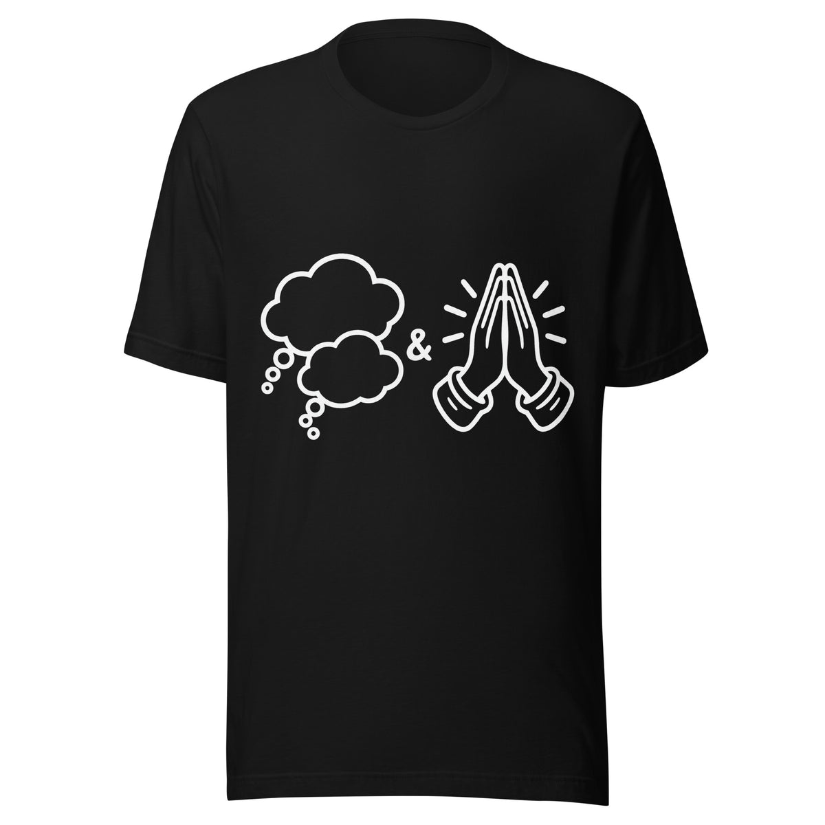 Thoughts & Prayers T-Shirt in Black, front view