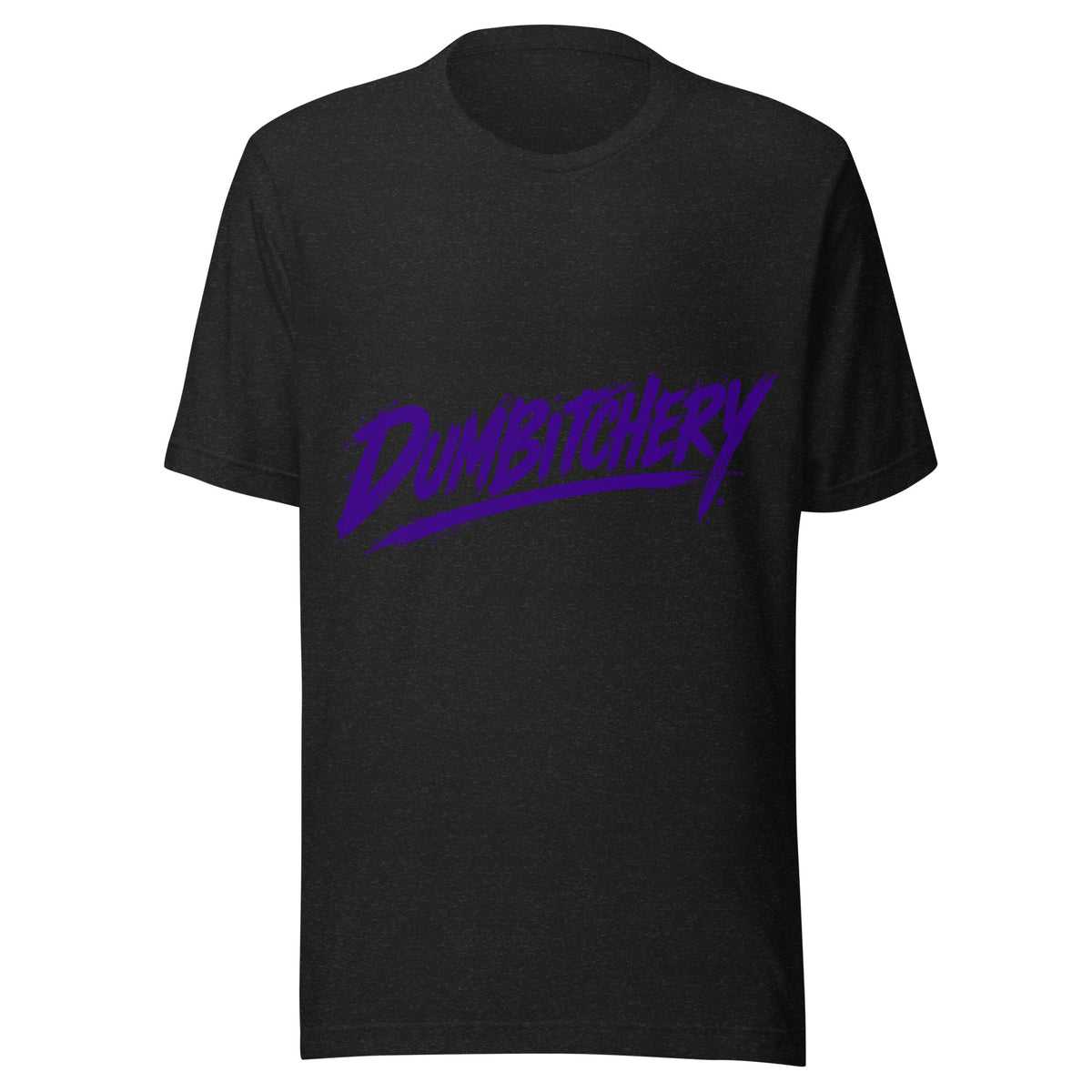 Dumbitchery T-Shirt in Black Heather, front view
