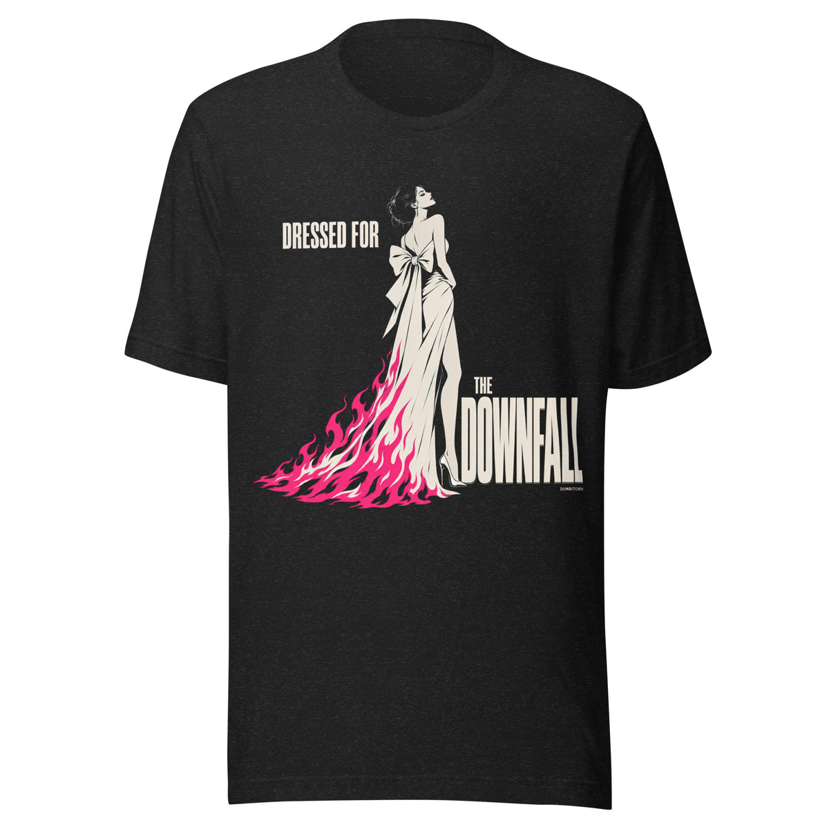 The Downfall T-Shirt in Black Heather, front view