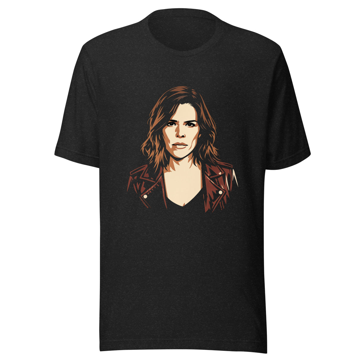 Final Girl T-Shirt Sepia in Black Heather, front view
