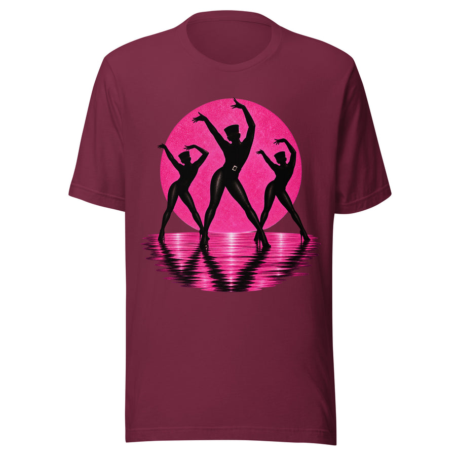 Pink Dance Trio T-Shirt in Maroon, front view